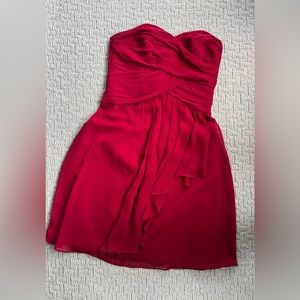 David’s Bridal Red Strapless Dress